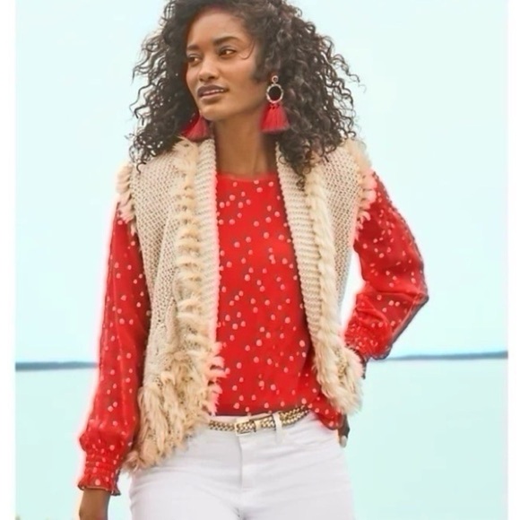 Lilly Pulitzer Torini Sequin Vest Heathered Latte Metallic - Picture 4 of 14